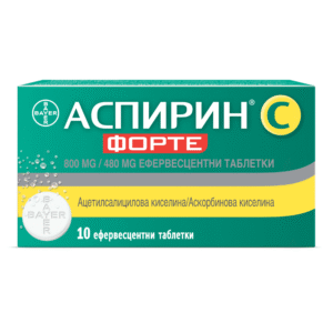 Аспирин C Форте при настинка, грип, температура и мускулни болки х 10 ефервесцентни таблетки, Bayer