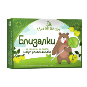Хербитусин близалки за бронхи и гърло с вкус на зелена ябълка х4 броя