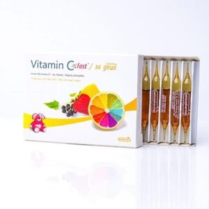 Течен Витамин С с вкус на ягода и касис, подходящ за деца 2 ml х10 ампули