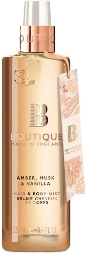 Boutique Hair & Body Mist Спрей мист за коса с аромат на амбър, мускус и ванилия