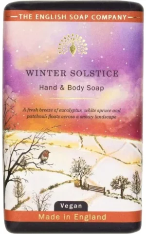 English Soap Company Winter Solstice Soap Луксозен коледен сапун с аромат на бял смърч, евкалипт и лайм