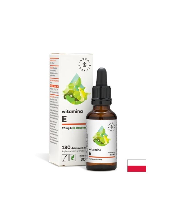 Грижа за косата, кожата и ноктите - Витамин Е, 30 ml капки Aura Herbals