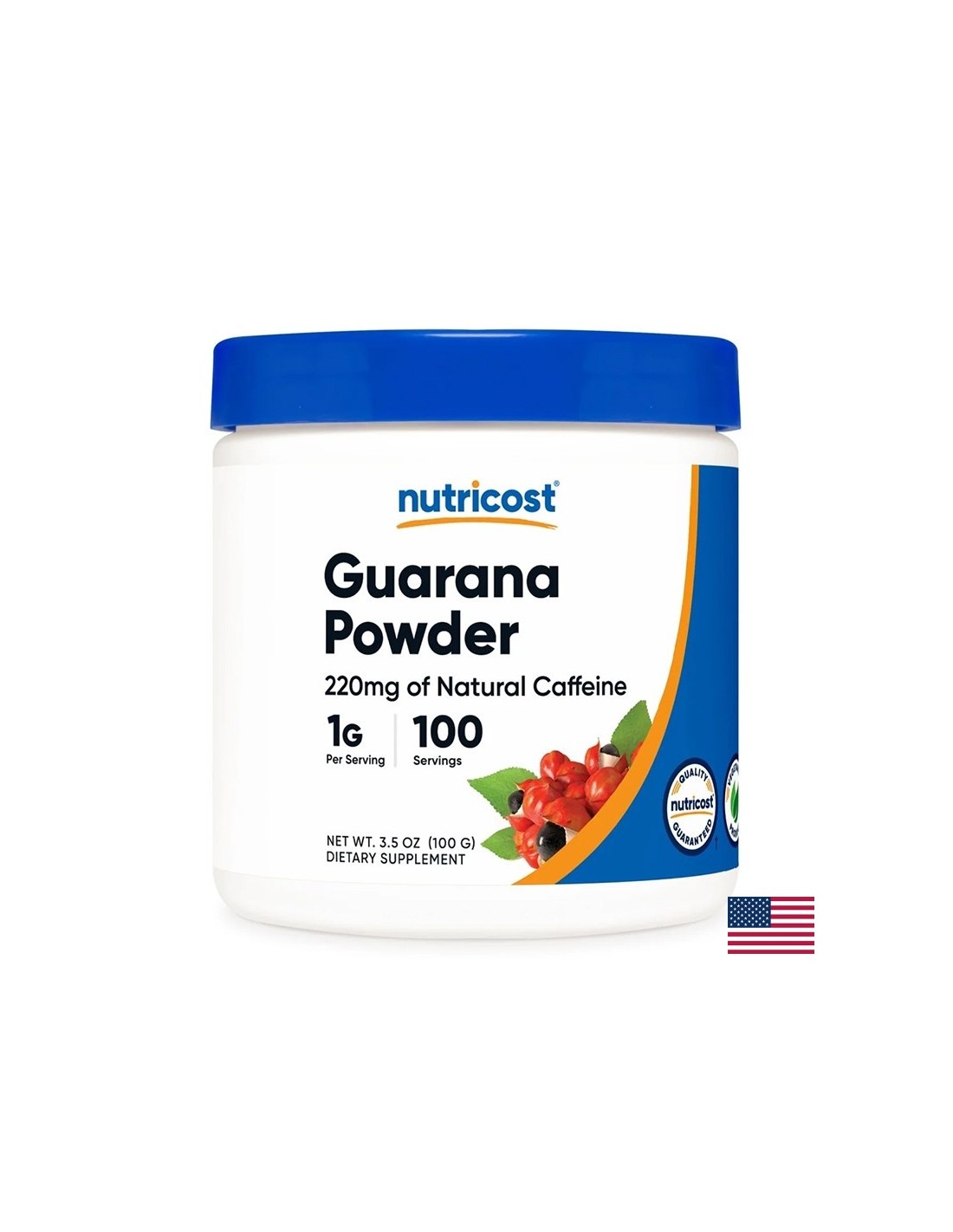 guarana-1000-mg.jpg Редукция на теглото - Гуарана, 1000 mg х 100 g прах Nutricost
