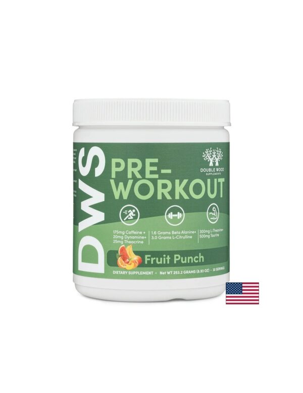 Pre-Workout L-Цитрулин 3000 mg + Бета аланин 1600 mg + Кофеин 175 mg – Енергия и издръжливост, плодов пунш, 253 g, 30 дози, прах