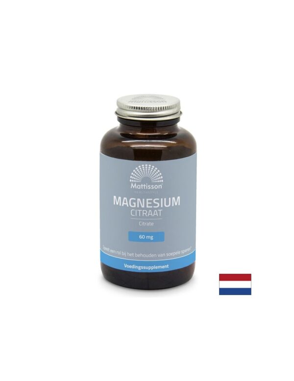 Сърдечна, нервна и мускулна функция - Магнезий (цитрат), 180 капсули Mattisson Healthstyle