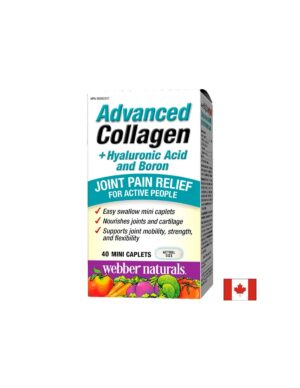 Advanced Collagen+Hyaluronic Acid and Boron/ Колаген + Хиалуронова киселина и Бор х 40 мини каплети Webber Naturals