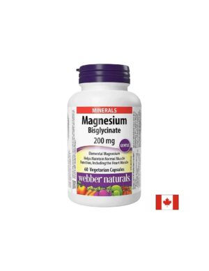 Magnesium Bisglycinate/ Магнезий (бисглицинат) 200 mg x 60 капсули Webber Naturals