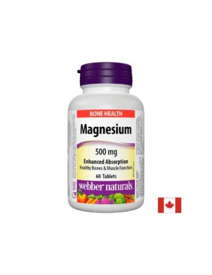 Magnesium/ Магнезий 500 mg x 60 таблетки с оптимална абсорбция Webber Naturals