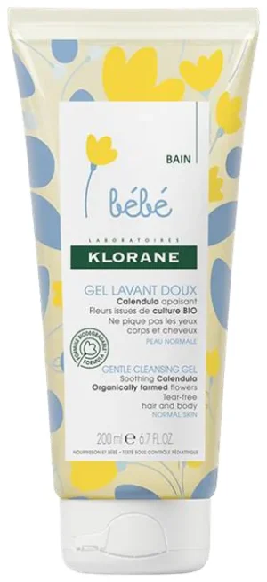 Klorane Bebe Нежен почистващ гел 2в1 коса и тяло 200 ml
