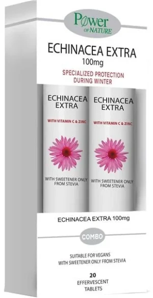 Power of Nature Ехинацея Екстра със стевия х24 таблетки 1+1