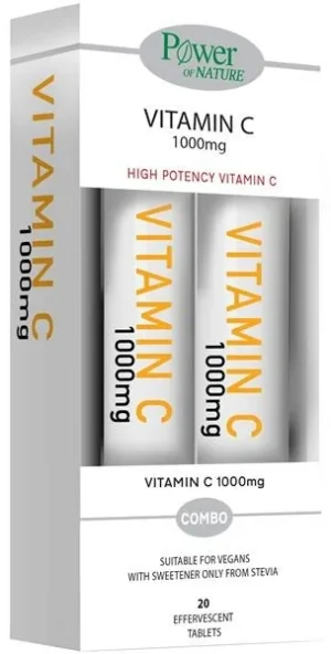 Power of Nature Витамин С 1000mg със Стевия х20 таблетки 1+1