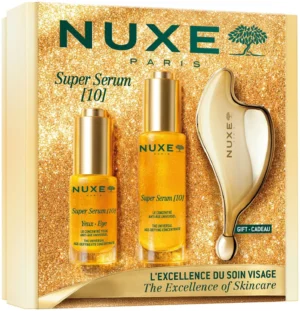 Nuxe Подаръчен комплект Super Serum Концентрат 30 ml + Околоочен 15 ml + Масажор