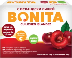 Бонита Череша за гърло при пресипнал глас и сухота в устата х24 пастили