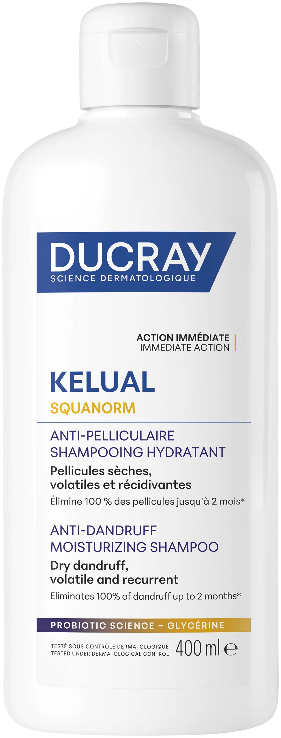 91161 Ducray Squanorm Хидратиращ третиращ шампоан против сух пърхот 400 ml