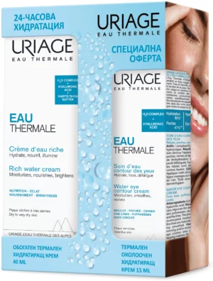 Uriage Eau Thermale Обогатен термален хидратиращ крем 40 ml + Околоочен крем 15 ml