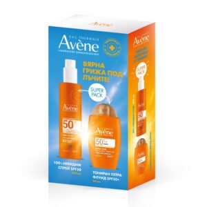 Avene SPF50+ Слънцезащитен спрей 200 ml + SPF50+ Тониран ултра флуид 50 ml