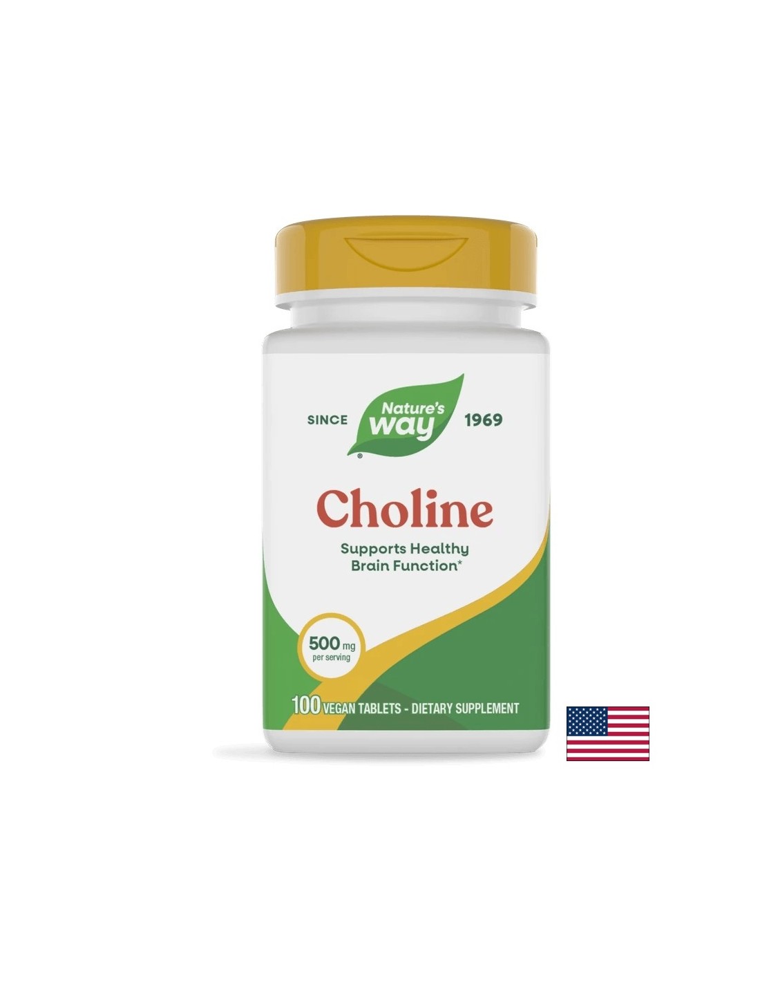 holin-500-mg.jpg Choline/ Холин 500 mg х 100 таблетки Nature's Way