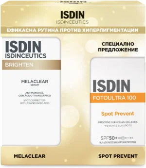 ISDIN Melaclear Серум против хиперпигментации 30 ml + Fotoultra 100 Spot Prevent SPF50 Слънцезащитен флуид 50 ml