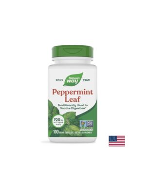 Peppermint Leaf - Мента (лист) – за успокояване на раздразненото дебело черво 350 mg, 100 капсули Nature's Way