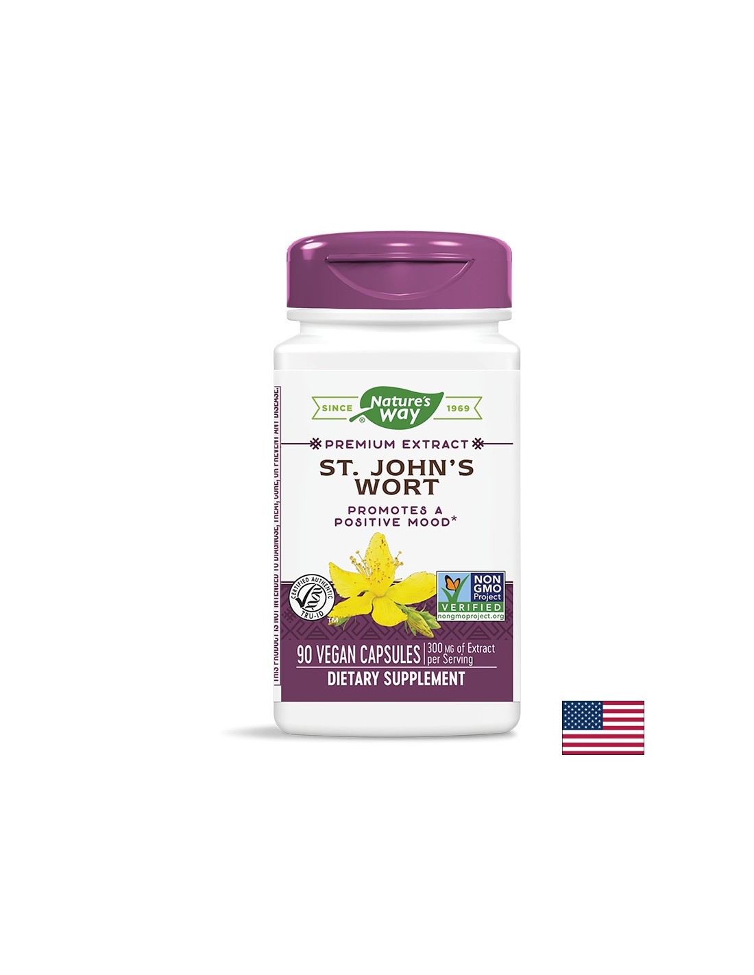 st-johns-wort-420-mg.jpg Подобрява настроението - Жълт кантарион премиум екстракт - St. John`s Wort 420 mg, 90 капсули Nature's Way